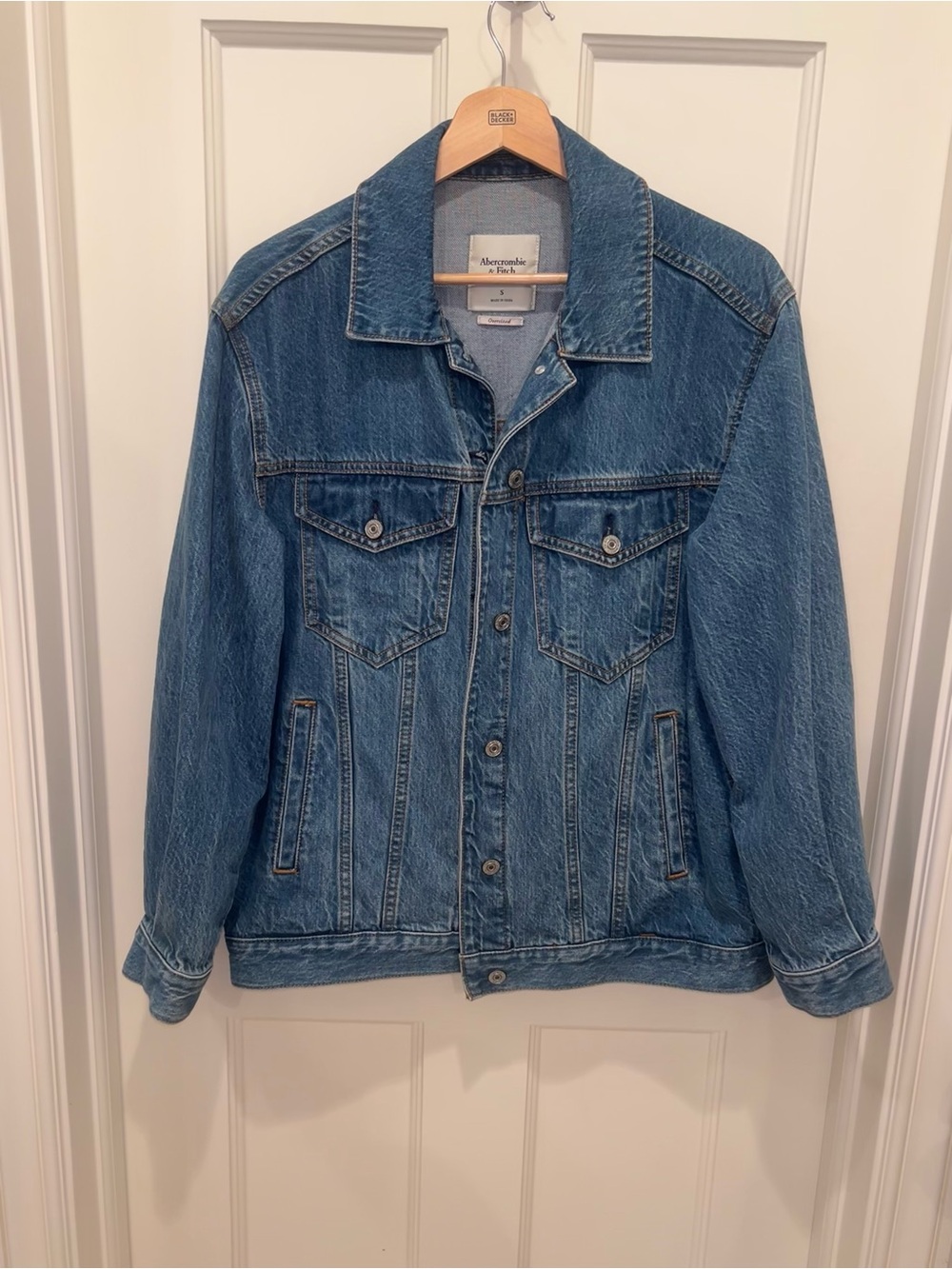 Abercrombie & Fitch Oversized Blue Denim Jean Jacket